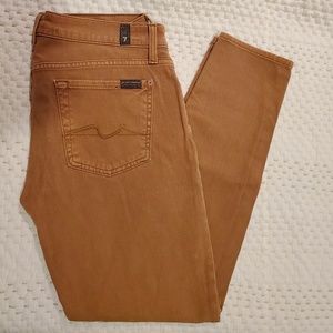 7 For All Mankind Brown Tan Roxanne Jeans Size 28